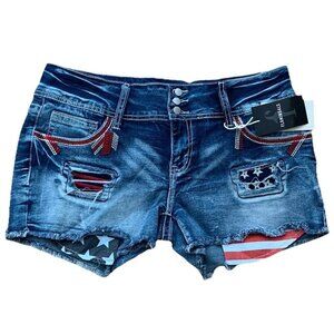 Distressed Cutoff Denim Shorts Americana Women’s Size Extra Large NWT